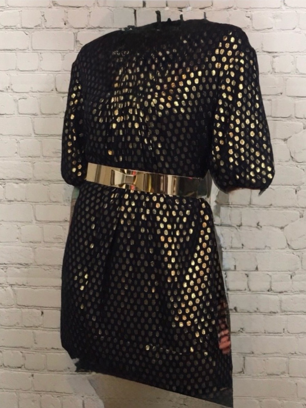 French Connection polkadot bubble sleeve dress 4